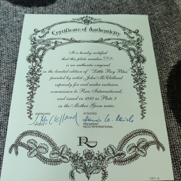 Little Boy Blue RECO Collector Plate 8.5 - Picture 5 of 8